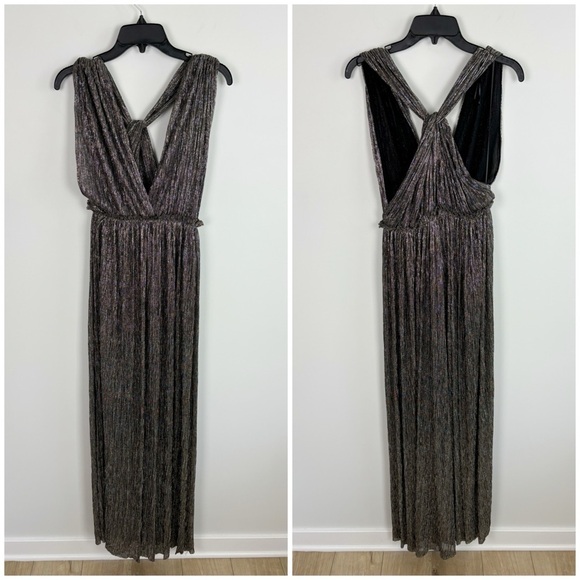 Zara Dresses & Skirts - ZARA Limited Edition Maxi Dress With Metallic Silver Thread Size M